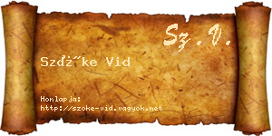 Szőke Vid névjegykártya