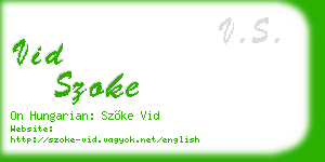 vid szoke business card